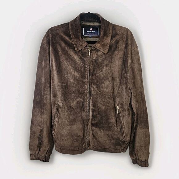 Y2K Vintage Newport Harbor Men's Classic Brown Suede Jacket Medium - Picture 1 of 11